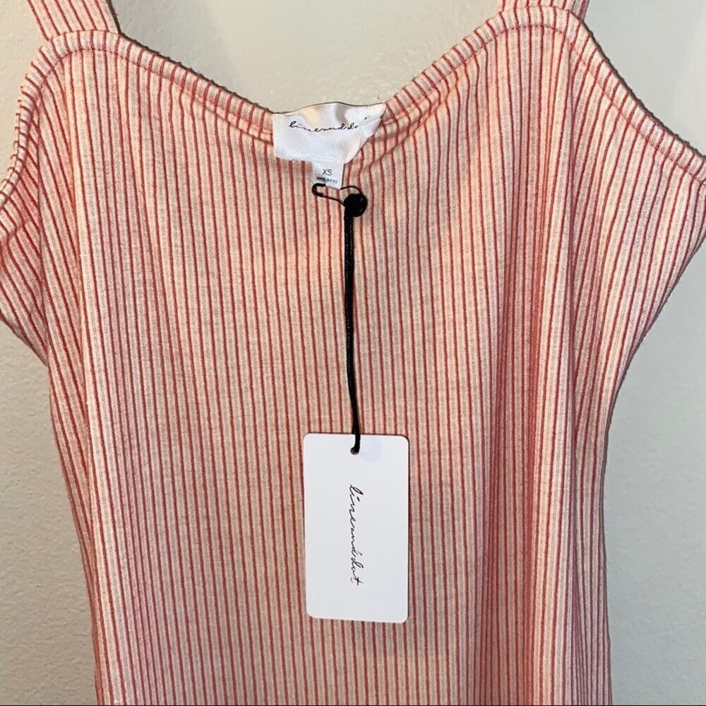 NWT Line & Dot Rib Knit‎ Midi Dress Bodycon Minimalist Flamingo Medium - Picture 5 of 5